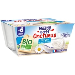 Sữa chua Phomai trắng mix trái cây hữu cơ NESTLE P'TIT ONCTUEUX cho bé từ 6 tháng