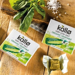 Viên nêm hữu cơ Kallo Ko chứa bột ngọt, Ko Gluten + Lactose hàm lượng muối cực thấp