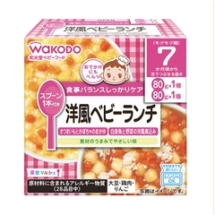 [SHIP AIR]-Set ăn dặm Wakodo Nhật Bản cháo + súp/canh cho bé từ 7 tháng (80g x 2)