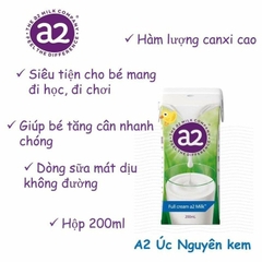 Sữa tươi nguyên kem A2 Úc cho bé trên 1 tuổi và cả người lớn 200ML