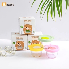 Hũ thủy tinh gấu Misan nắp silicon trơn