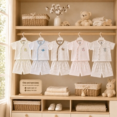 Bộ cộc sơ sinh Petit VTKids cài lệch VTBC25