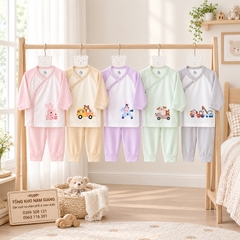 Bộ dài sơ sinh thun lạnh HG cài lệch HGBD5