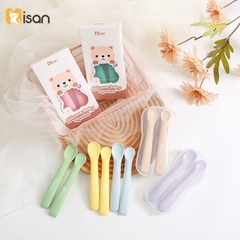 Sét thìa ăn dặm silicon Misan 2 giai đoạn