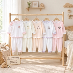 Bộ dài sơ sinh thun lạnh HG cài lệch HGBD4