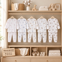 Bộ dài sơ sinh thun lạnh VTKids cài lệch VTBD20