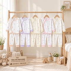 Bộ dài sơ sinh thun lạnh HG cài lệch HGBD8