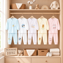 Bộ dài sơ sinh petit VTKids cài lệch VTBD10