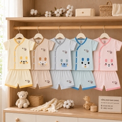 Bộ cộc sơ sinh Petit VTKids cài lệch VTBC21