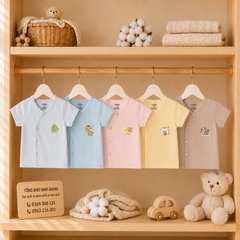 Áo cộc sơ sinh Petit VTKids cài lệch VTAC9