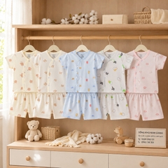 Bộ cộc sơ sinh Petit VTKids cài lệch VTBC20