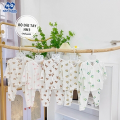 Bộ dài sơ sinh HN KIDS petit cúc chéo họa tiết HN3