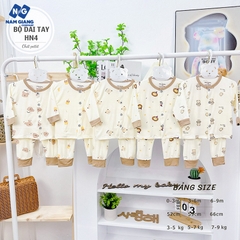 Bộ dài sơ sinh HN KIDS petit cúc thẳng họa tiết HN4