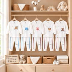 Bộ dài sơ sinh petit VTKids cài lệch VTBD11