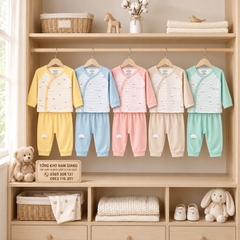 Bộ dài sơ sinh thun lạnh VTKids cài lệch VTBD19