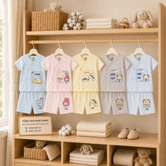 Bộ cộc sơ sinh Petit VTKids cài lệch VTBC24