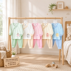 Bộ dài sơ sinh thun lạnh HG cài lệch HGBD1