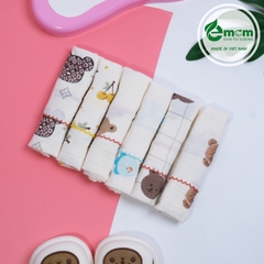 Khăn sữa muslin Emom 2 lớp (Sét 6C)