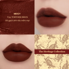 Son Kem Merzy The Heritage Velvet Tint V22. Tortoise Brick - Đỏ gạch ánh nâu