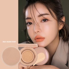 [TẶNG KÈM 1 LÕI]Phấn Nước 3CE Glow Cushion SPF50+ PA+++ #001 Warm Ivory