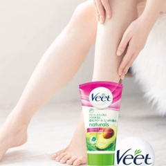 [Tặng Kèm Mút] Kem Tẩy Lông Veet Naturals Cho Da Nhạy Cảm Hương Bơ 150Gr