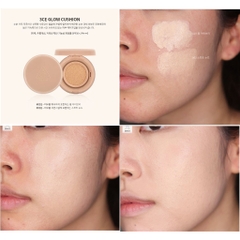 [TẶNG KÈM 1 LÕI]Phấn Nước 3CE Glow Cushion SPF50+ PA+++ #001 Warm Ivory