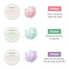 Phấn Phủ Bột Kiềm Dầu Innisfree No-Sebum Mineral Color Powder 5g #21 Violet