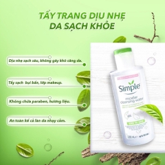 COMBO Làm Sạch Simple Tẩy Trang + Sữa Rửa Mặt + Nước Hoa Hồng