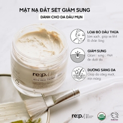 Mặt Nạ Đất Sét Giảm Mụn Đầu Đen, Se Khít Lỗ Chân Lông Re:p Bio Fresh Mask With Real Calming Herbs 130g