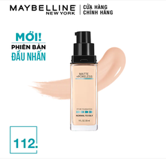 Kem Nền Mịn Nhẹ Kiềm Dầu Chống Nắng Fit Me Maybelline Matte Poreless Foundation 30ml #112