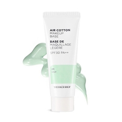 Kem Lót Kiềm Dầu Hiệu Chỉnh Màu Da The Face Shop Air Cotton Makeup Base #01 Mint 35ml