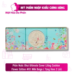 Phấn Nước Ohui Ultimate Cover Lìting Cushion Flower Edition #01 Milk Beige ( tặng kèm 2 lõi)