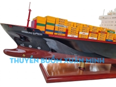 Mô Hình Tàu Chở Hàng Tàu Container HAPAG LLOYD HAMBURG EXPRESS - Gỗ Tự Nhiên - Dài 100cm - Chuẩn xuất khẩu