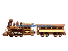 Mô Hình Xe Lửa Gỗ Chở Khách Trang Trí | Gỗ Căm Xe | Dài 58cm
