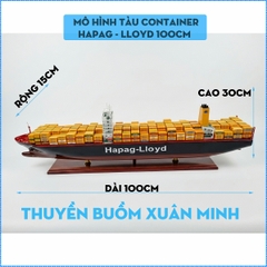 Mô Hình Tàu Chở Hàng Tàu Container HAPAG LLOYD HAMBURG EXPRESS - Gỗ Tự Nhiên - Dài 100cm - Chuẩn xuất khẩu