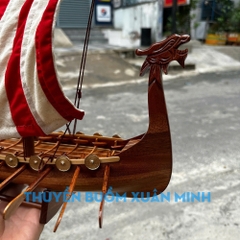 Mô Hình Thuyền Cổ Viking -  Gỗ Tự Nhiên - Dài 40cm