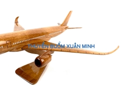 Mô Hình Máy Bay Gỗ AIRBUS A350 Trang Trí | Gỗ Căm Xe tự nhiên | Size Lớn