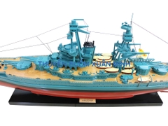 Mô Hình Tàu Chiến Hạm Gỗ USS ARIZONA (Sơn Màu) | Gỗ Tự Nhiên | Thân 88cm