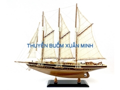 Mô Hình Thuyền Buồm Gỗ Phong Thuỷ - Du Thuyền Đua Atlantic | Thân 80cm