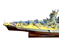 Mô Hình Tàu Chiến Hạm Gỗ KMS BISMARCK (Sơn Màu) | Gỗ Tự Nhiên | Thân 100cm