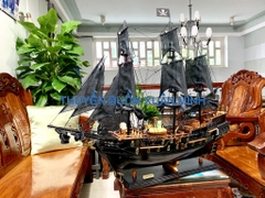 Mô Hình Thuyền Cướp Biển Ngọc Trai Đen Huyền Bí (Black Pearl) | Gỗ Muồng Đen | Thân 80cm