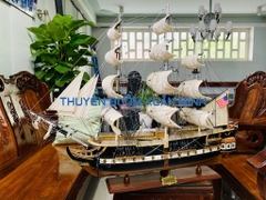 Mô Hình Thuyền Chiến Hạm Hoàng Gia USS Constitution (Tàu Cổ Chiến Hạm Hoa Kỳ) | Hàng Xuất Khẩu - Gỗ Căm Xe | Thân 80cm