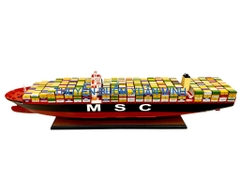 Mô Hình Tàu Thuỷ Chở Container MSC OSCAR | Gỗ Tự Nhiên | Thân 100cm (Sơn Màu)