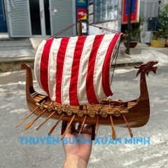 Mô Hình Thuyền Cổ Viking -  Gỗ Tự Nhiên - Dài 40cm