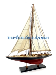 Mô Hình Du Thuyền Gỗ Phong Thuỷ Endeavour | Gỗ Tự Nhiên | Thân 50cm (Sơn Đen-Đỏ)