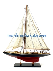 Mô Hình Du Thuyền Gỗ Phong Thuỷ Endeavour | Gỗ Tự Nhiên | Thân 50cm (Sơn Đen-Đỏ)