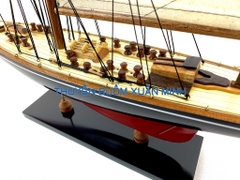 Mô Hình Du Thuyền Gỗ Phong Thuỷ Endeavour | Gỗ Tự Nhiên | Thân 50cm (Sơn Đen-Đỏ)