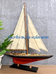 Mô Hình Du Thuyền Gỗ Phong Thuỷ Endeavour | Gỗ Tự Nhiên | Thân 50cm (Sơn Đen-Đỏ)