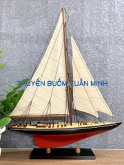 Mô Hình Du Thuyền Gỗ Phong Thuỷ Endeavour | Gỗ Tự Nhiên | Thân 50cm (Sơn Đen-Đỏ)