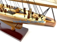 Mô Hình Du Thuyền Gỗ Phong Thuỷ Endeavour | Gỗ Tự Nhiên | Thân 50cm (Phủ PU)